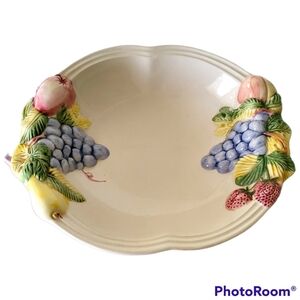 Vintage Majolica serving bowl made in Portugal